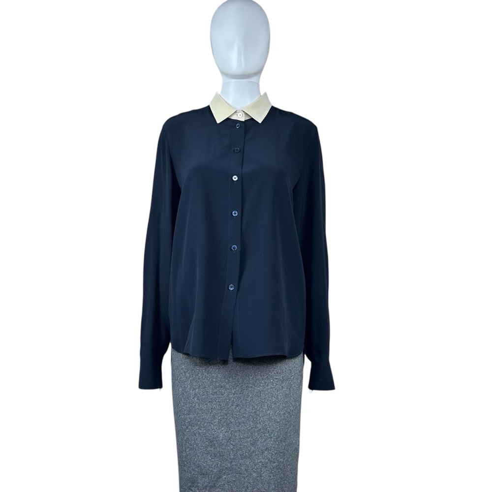 Stella McCartney Silk Crepe Long Sleeve Blouse Shirt Size 8 Preppy Academia Top - Picture 16 of 16